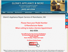 Tablet Screenshot of glennsappliancerepair.com